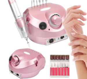 Frezarka do paznokci manicure pedicure różowa 65W + zestaw frezów